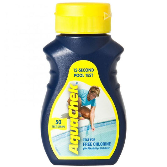 AquaChek Yellow (50) for Free Chlorine, Total Alkalinity, Cyanuric Acid (Stabilizer) & pH, 1 Pack