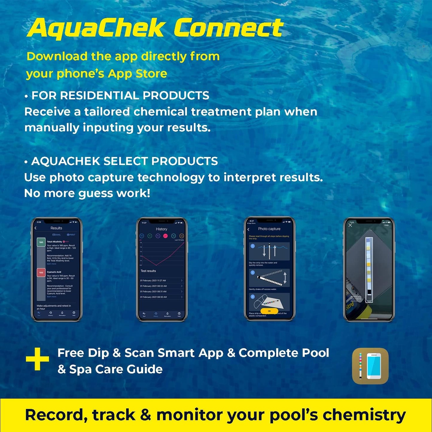 AquaChek Salt Test Strip Titrators for Pools - Salt Water Pool Test Strips for Sodium Chloride - Quick and Accurate Results - Professional Water Quality Testing Kit (10 Strips)